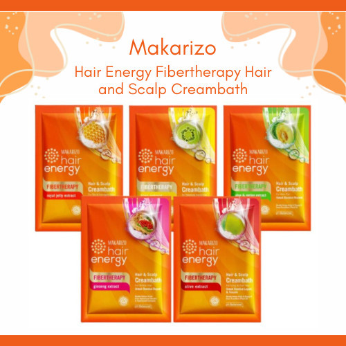 makarizo hair energy fibertherapy hair and scalp creambath 30g/masker rambut makarizo hair energy fibertherapy hair and scalp creambath 30g/masker rambut