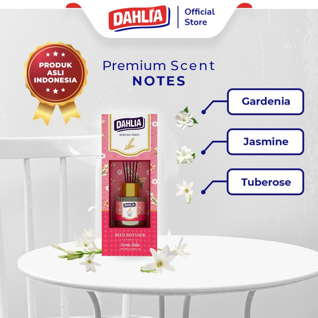 dahlia reed diffuser 30ml/pengharum ruangan aromaterapi dahlia reed diffuser 30ml/pengharum ruangan aromaterapi