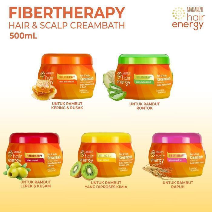 makarizo hair energy fibertherapy hair and scalp creambath 500gr/perawatan rambut makarizo hair energy fibertherapy hair and scalp creambath 500gr/perawatan rambut