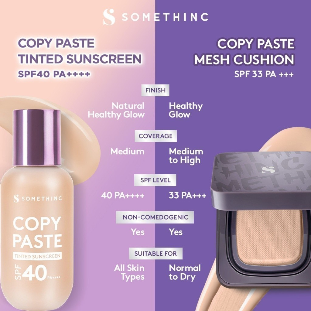 somethinc copy paste tinted sunscreen spf 40 pa++++/tabir surya somethinc copy paste tinted sunscreen spf 40 pa++++/tabir surya