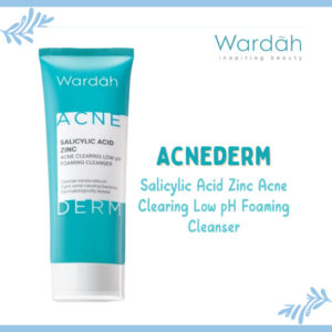 wardah acnederm salicylic acid zinc acne clearing low ph foaming cleanser 50ml & 100ml/pembersih wajah