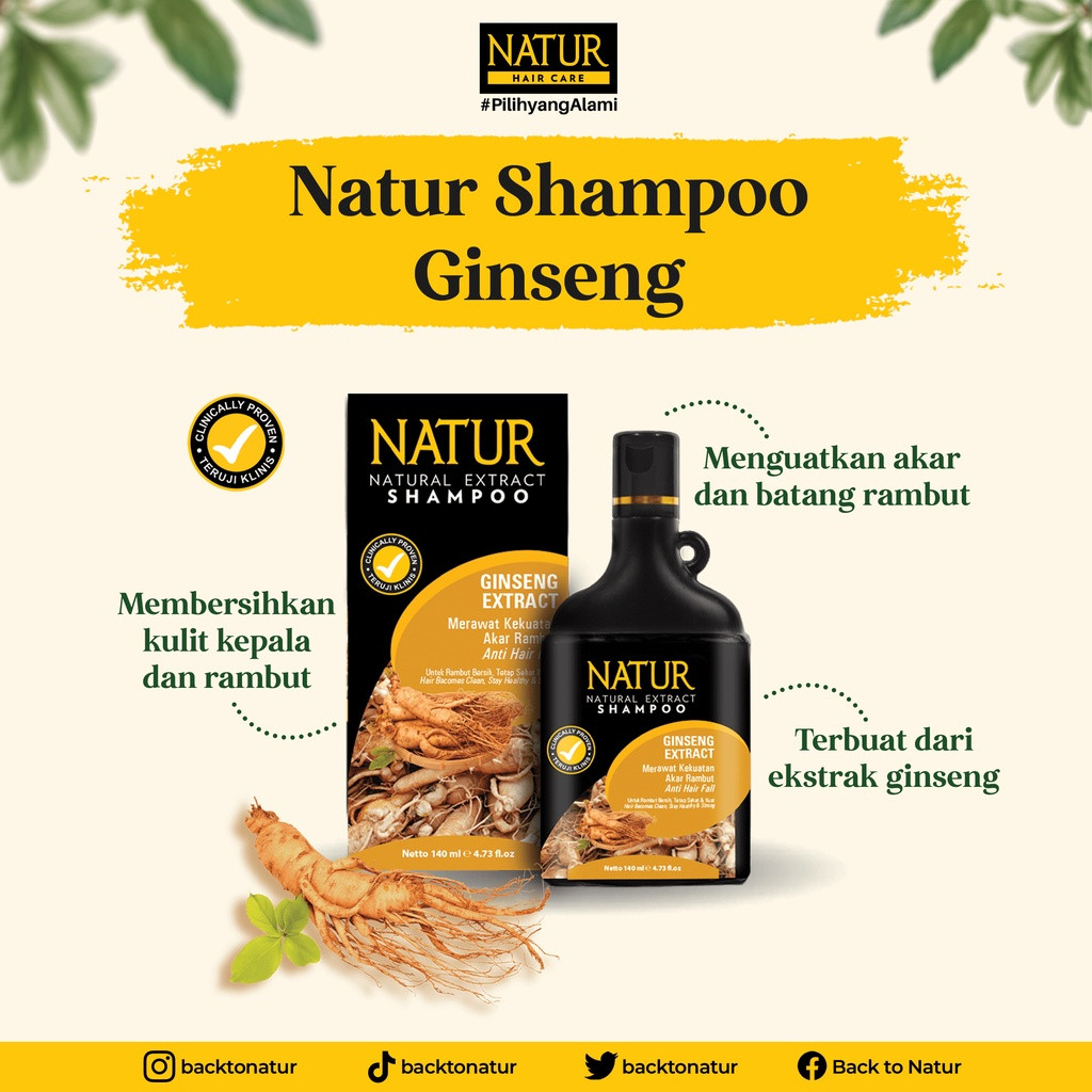 natur natural shampoo 80ml 140ml and 270ml/perawatan rambut natur natural shampoo 80ml 140ml and 270ml/perawatan rambut