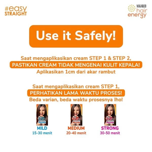 makarizo hair energy easy straight 80ml and 120ml/pelurus rambut makarizo hair energy easy straight 80ml and 120ml/pelurus rambut