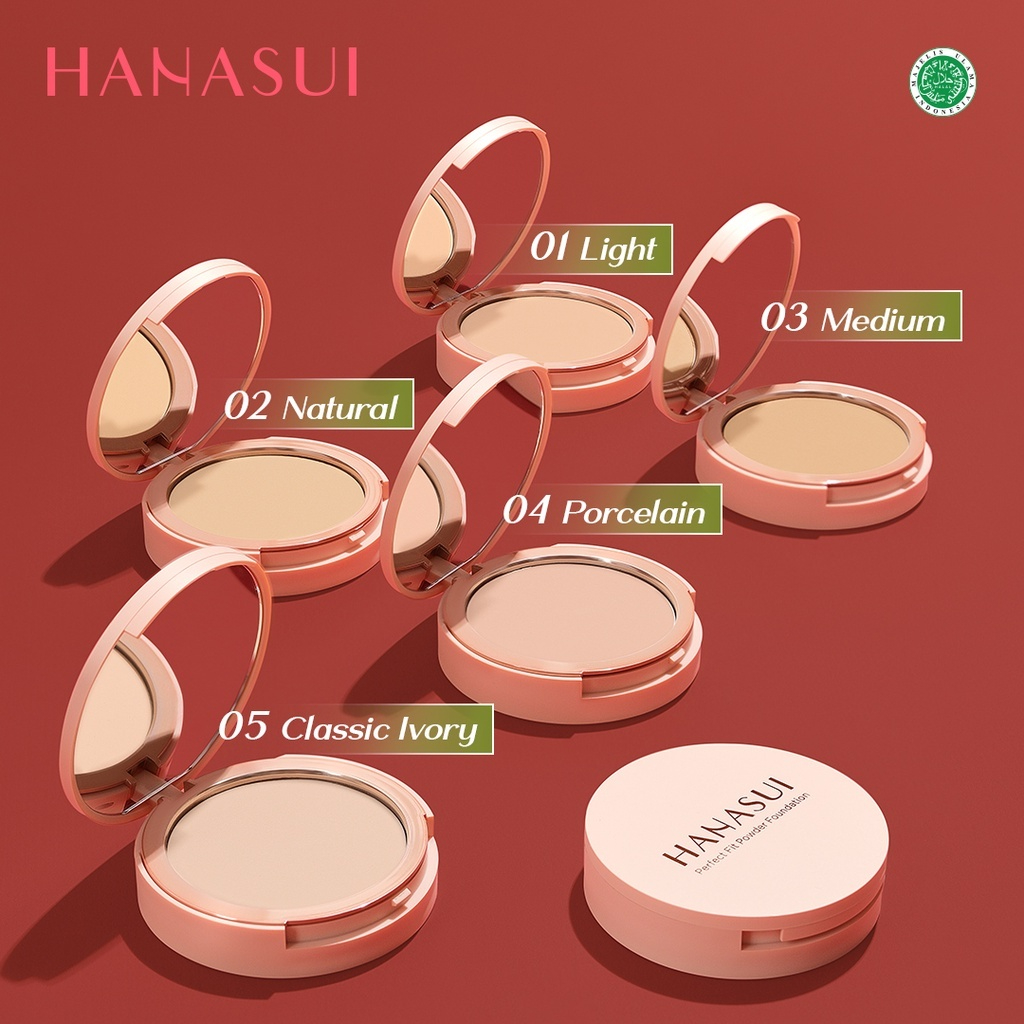 hanasui perfect fit powder foundation/bedak padat hanasui perfect fit powder foundation/bedak padat