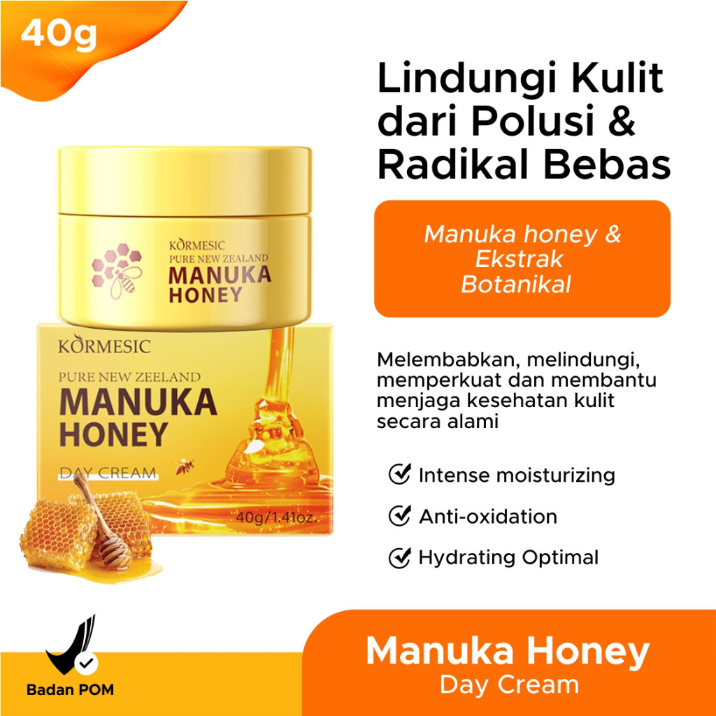 kormesic new zealand manuka honey day cream 40g/pelembab wajah kormesic new zealand manuka honey day cream 40g/pelembab wajah