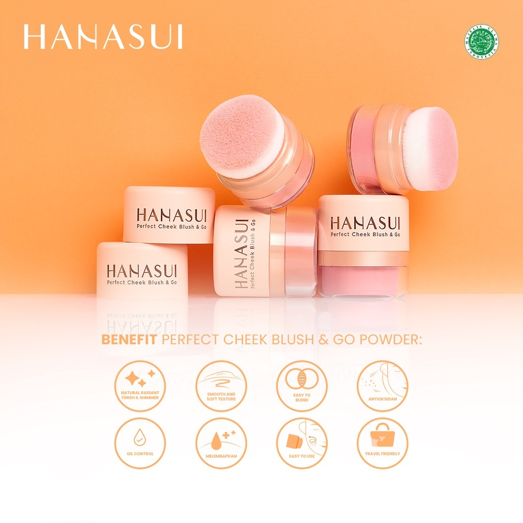 hanasui perfect cheek blush & go powder 2.5g/perona pipi hanasui perfect cheek blush & go powder 2.5g/perona pipi
