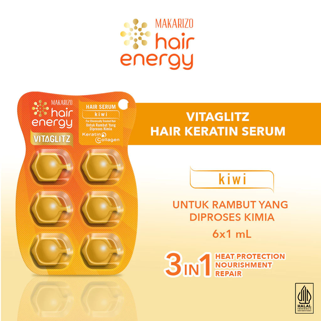 makarizo hair energy vitaglitz hair serum 6x1ml/ vitamin rambut makarizo hair energy vitaglitz hair serum 6x1ml/ vitamin rambut