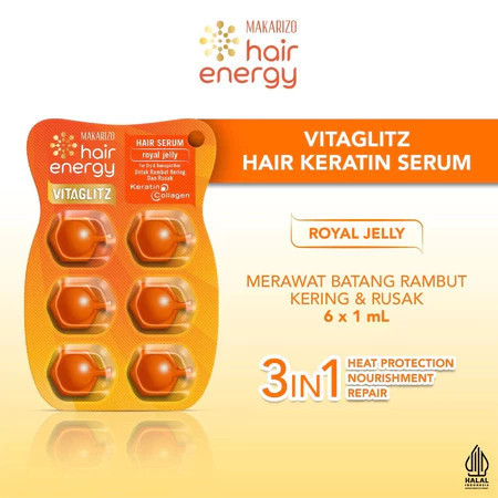 makarizo hair energy vitaglitz hair serum 6x1ml/ vitamin rambut makarizo hair energy vitaglitz hair serum 6x1ml/ vitamin rambut