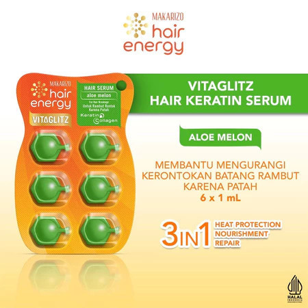 makarizo hair energy vitaglitz hair serum 6x1ml/ vitamin rambut makarizo hair energy vitaglitz hair serum 6x1ml/ vitamin rambut