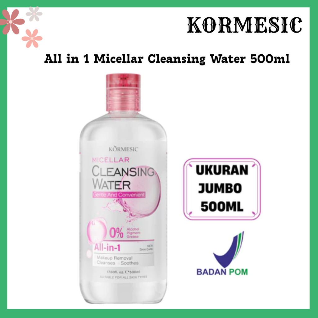 kormesic all in 1 micellar cleansing water 500ml/pembersih make up kormesic all in 1 micellar cleansing water 500ml/pembersih make up