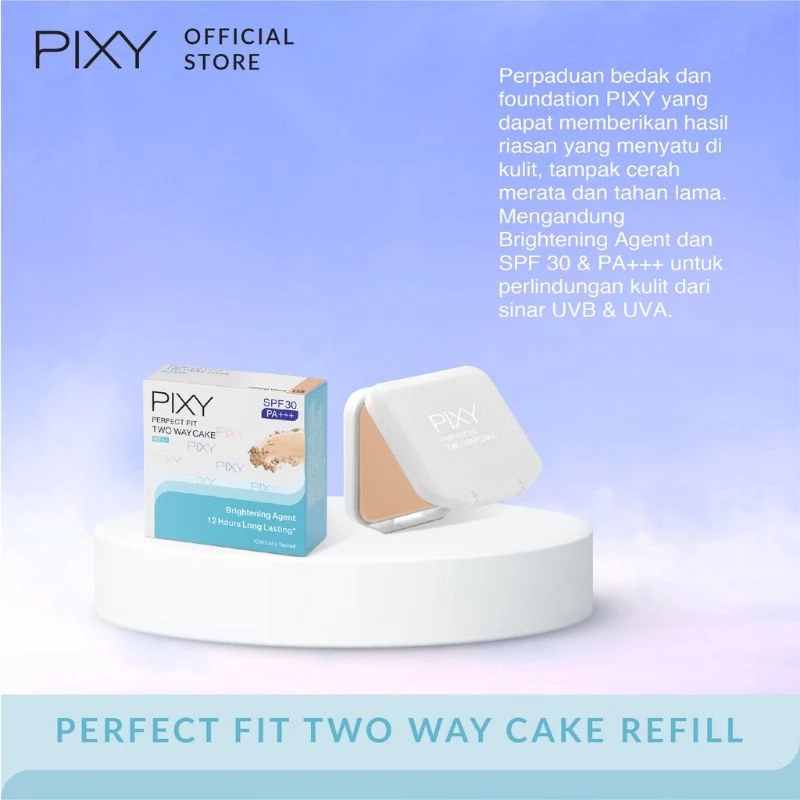 pixy perfect fit two way cake spf 30 pa+++/bedak padat pixy perfect fit two way cake spf 30 pa+++/bedak padat