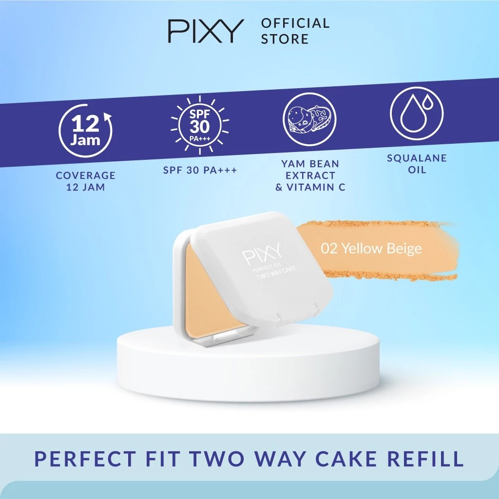 pixy perfect fit two way cake spf 30 pa+++/bedak padat pixy perfect fit two way cake spf 30 pa+++/bedak padat