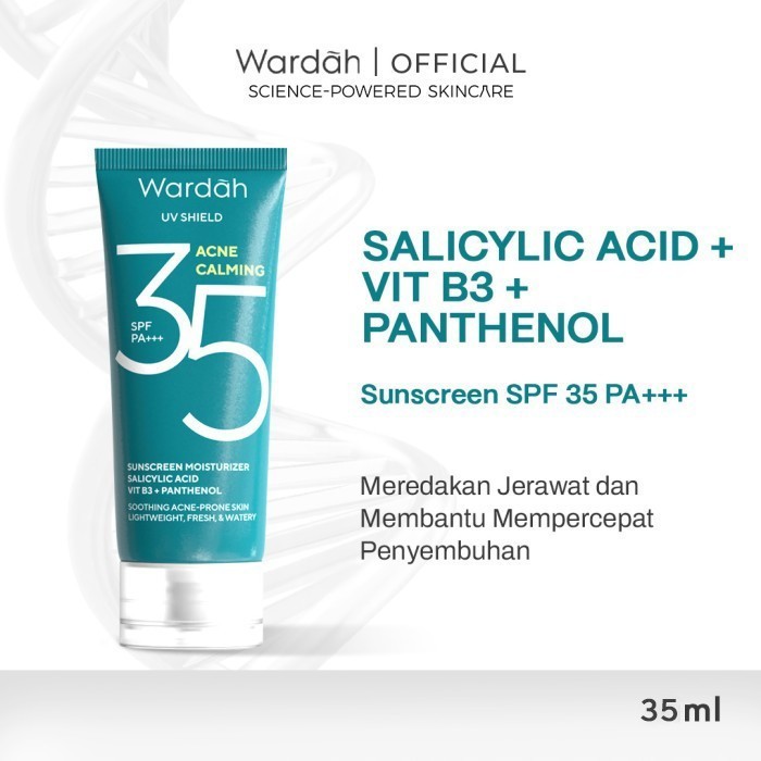 wardah uv shield acne calming sunscreen moisturizer spf 35 pa+++ 35m/tabir suryal wardah uv shield acne calming sunscreen moisturizer spf 35 pa+++ 35m/tabir suryal