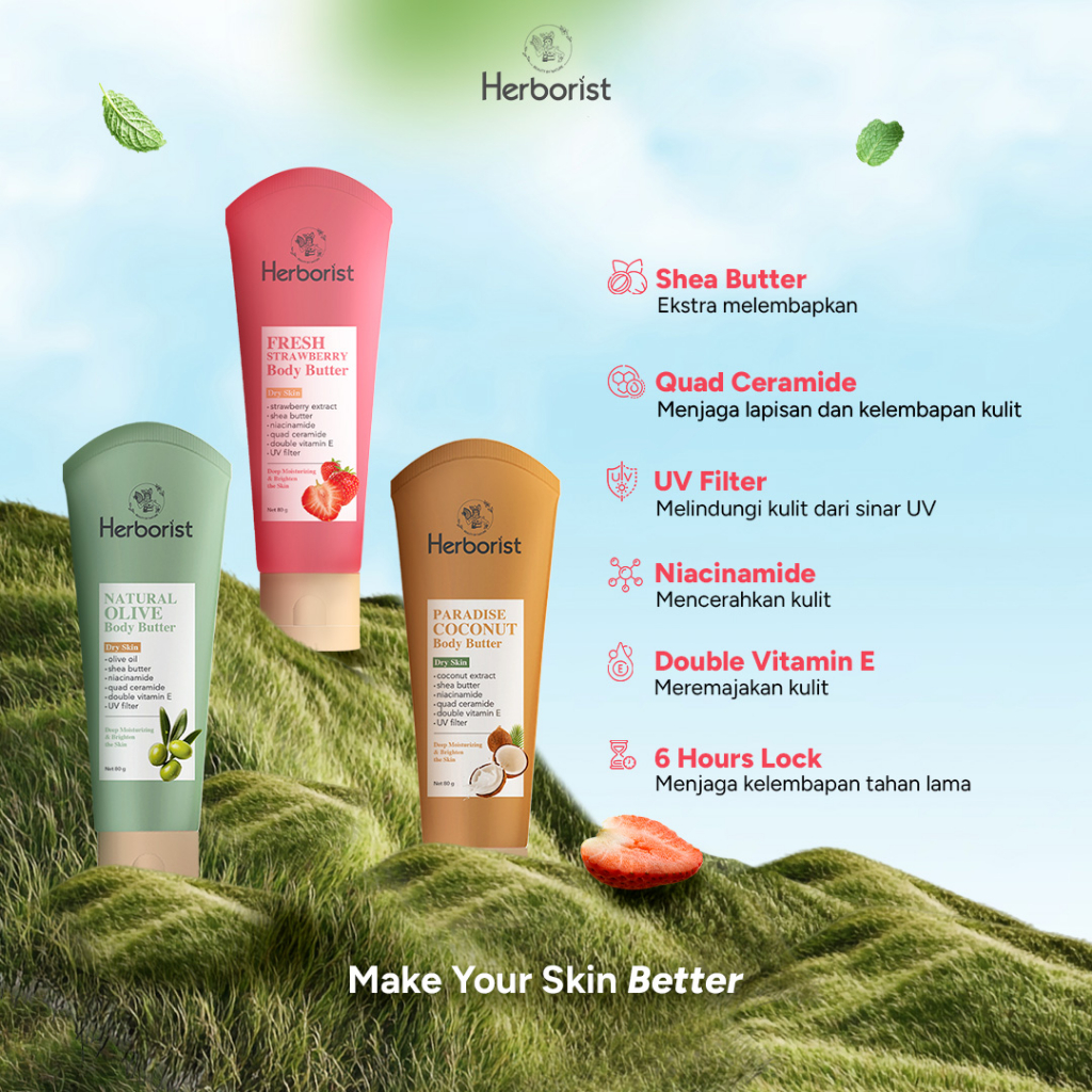 herborist body butter 80gr/losion tubuh herborist body butter 80gr/losion tubuh