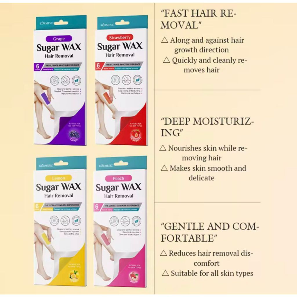 kormesic sugar wax hair removal 6pcs/penghilang bulu kormesic sugar wax hair removal 6pcs/penghilang bulu