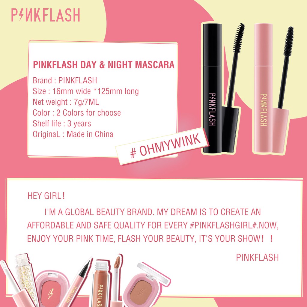 pinkflash oilproof curl mascara | day mascara | night mascara pinkflash oilproof curl mascara | day mascara | night mascara