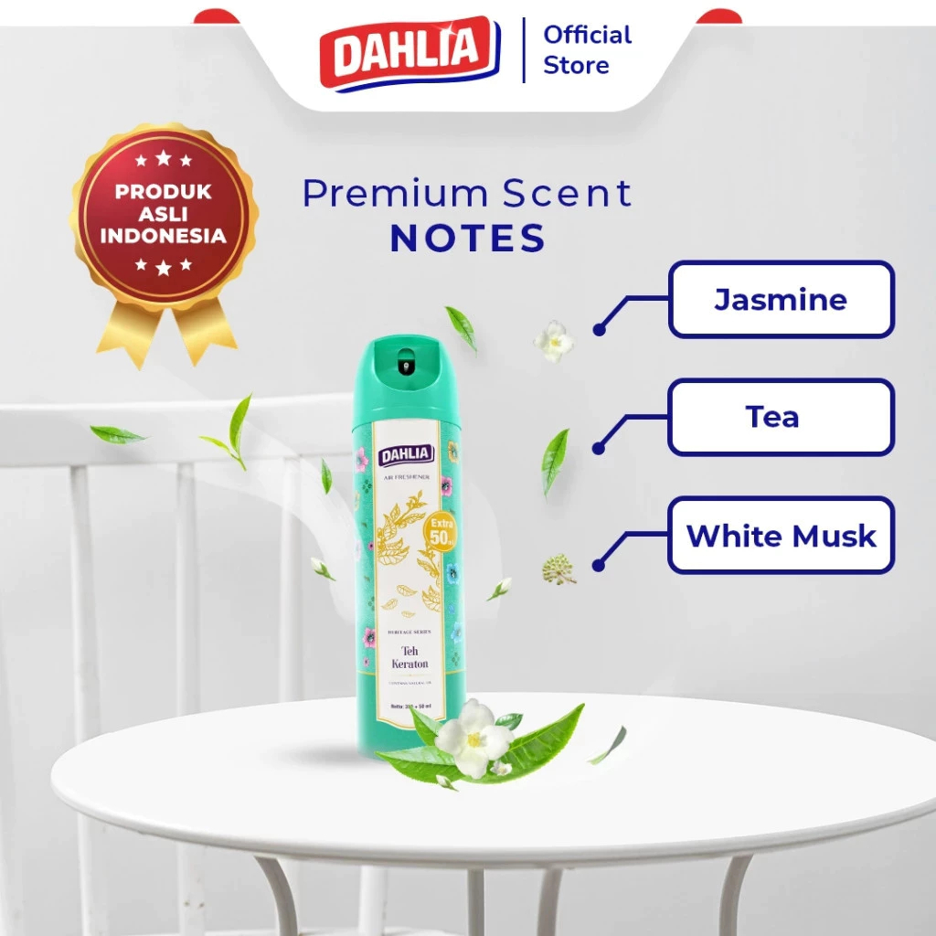 dahlia aerosol heritage series teh keraton 350ml plus 50ml/pengharum ruangan dahlia aerosol heritage series teh keraton 350ml plus 50ml/pengharum ruangan