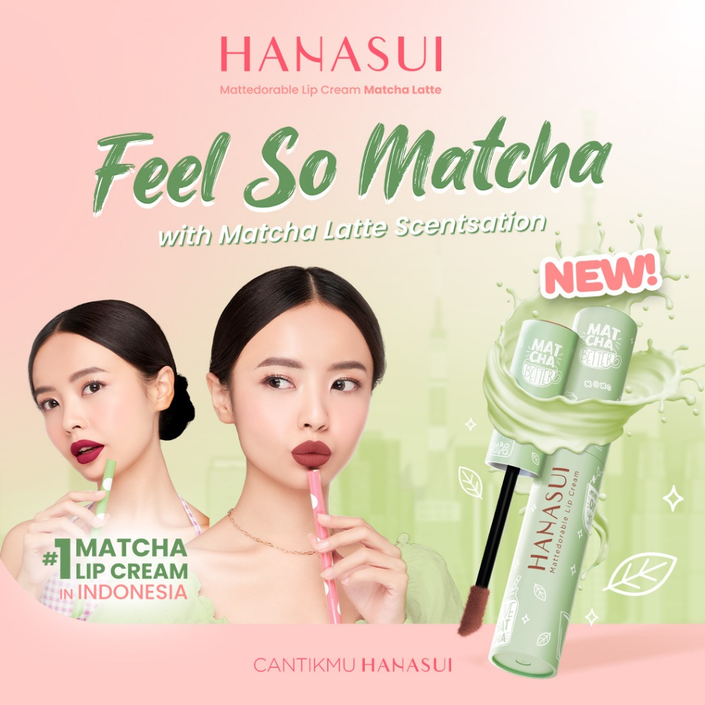 hanasui mattedorable lip cream matcha latte edition 4g/lipstick/lip matte hanasui mattedorable lip cream matcha latte edition 4g/lipstick/lip matte