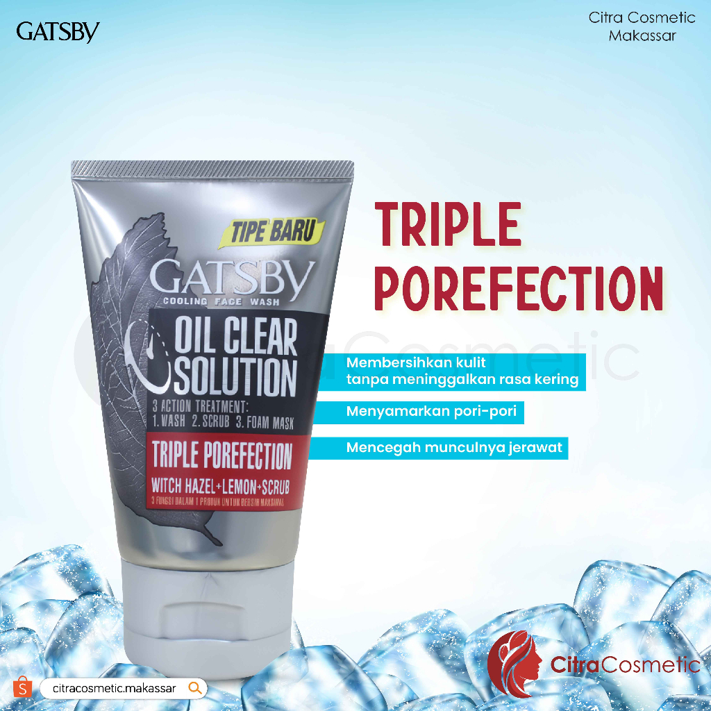 gatsby cooling face wash 100g/permbersih wajah gatsby cooling face wash 100g/permbersih wajah