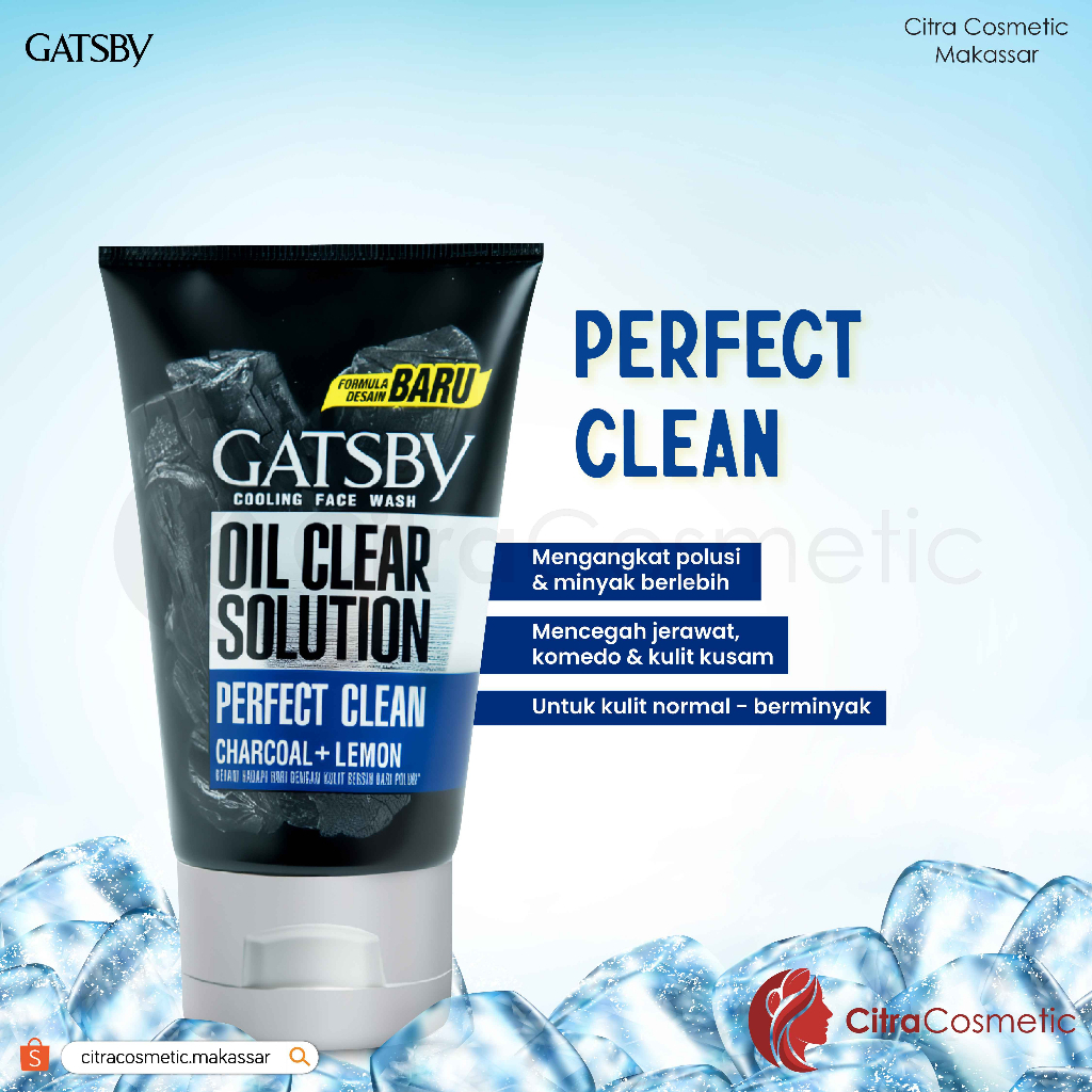 gatsby cooling face wash 100g/permbersih wajah gatsby cooling face wash 100g/permbersih wajah