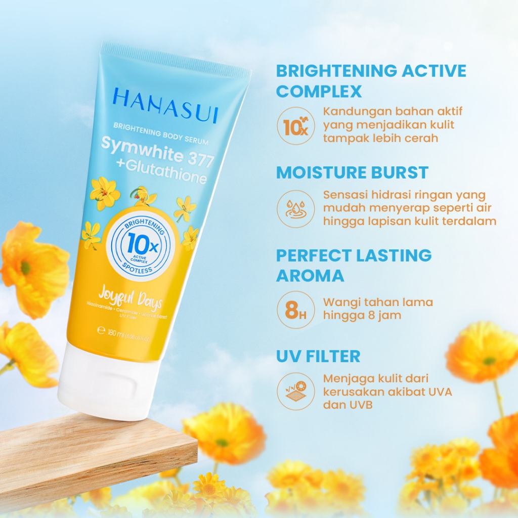 hanasui brightening body serum 180ml/|losion tubuh hanasui brightening body serum 180ml/|losion tubuh