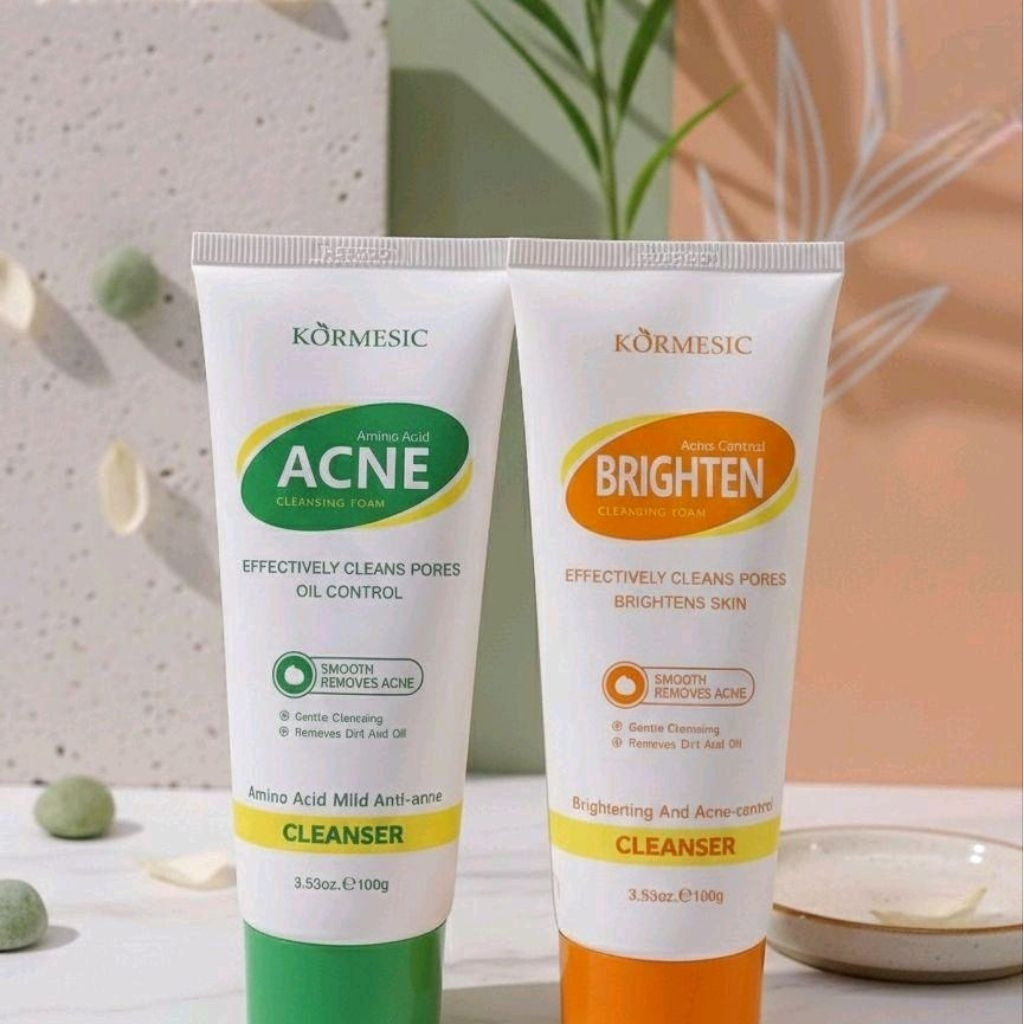 kormesic amino acid mild anti acne and whitening acne control cleanser 100g/pembersih wajah kormesic amino acid mild anti acne and whitening acne control cleanser 100g/pembersih wajah