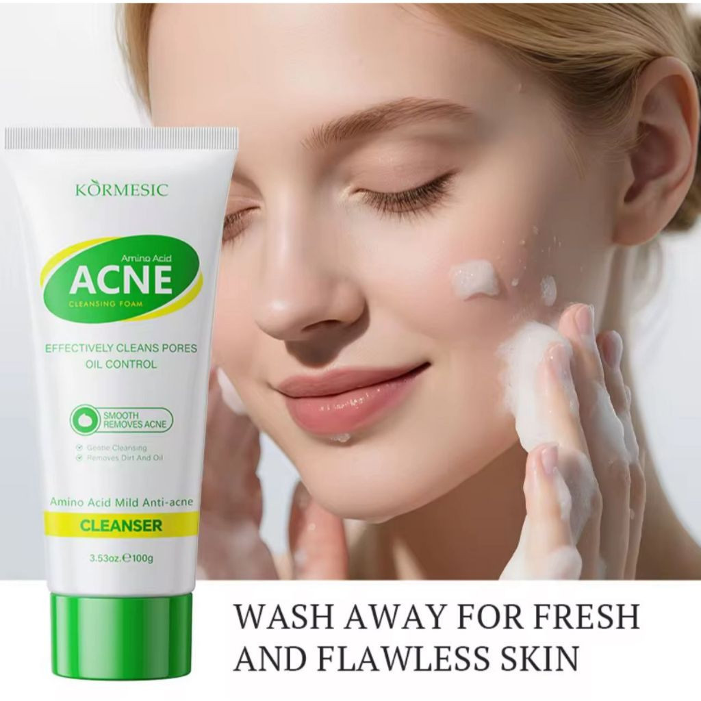 kormesic amino acid mild anti acne and whitening acne control cleanser 100g/pembersih wajah kormesic amino acid mild anti acne and whitening acne control cleanser 100g/pembersih wajah