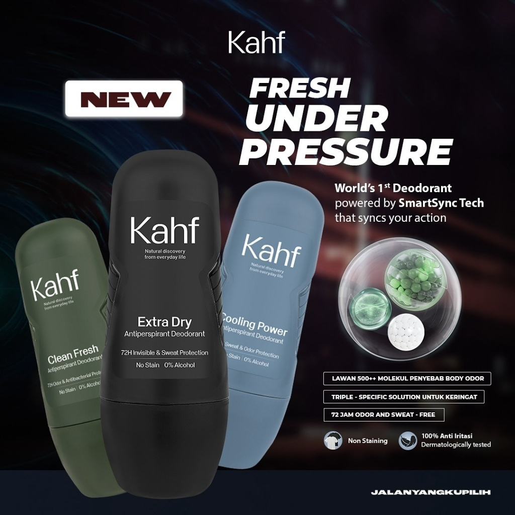 kahf antiperspirant deodorant roll on 45ml/clean fresh/cooling power/extra dry kahf antiperspirant deodorant roll on 45ml/clean fresh/cooling power/extra dry