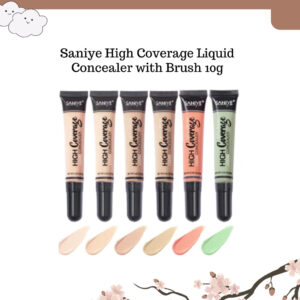 saniye high coverage liquid concealer with brush 10g