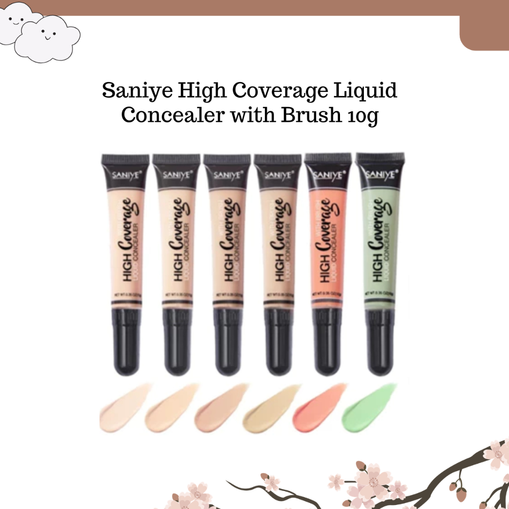 saniye high coverage liquid concealer with brush 10g saniye high coverage liquid concealer with brush 10g