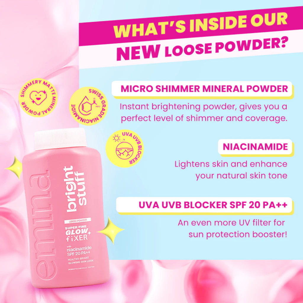 emina bright stuff loose powder 55g | bedak tabur emina bright stuff loose powder 55g | bedak tabur
