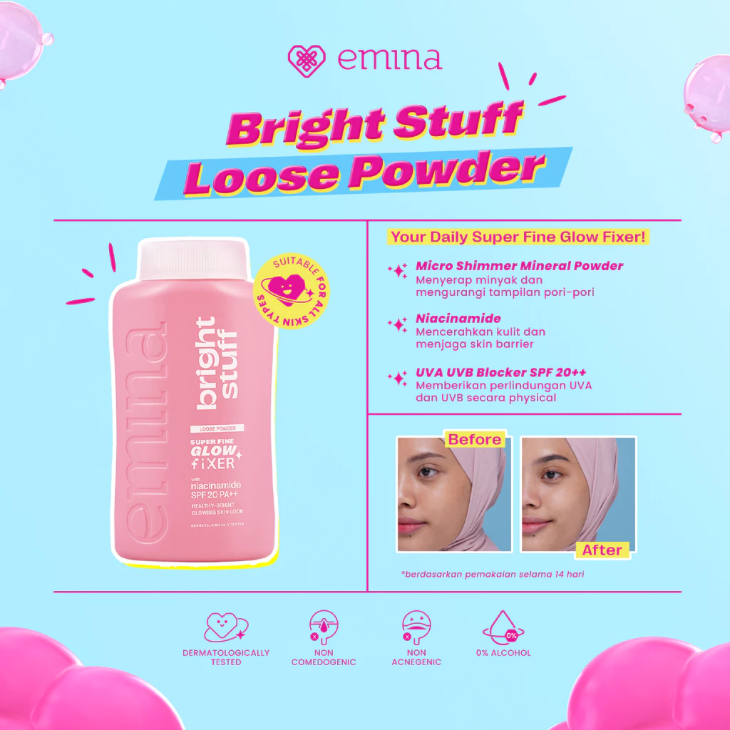 emina bright stuff loose powder 55g | bedak tabur emina bright stuff loose powder 55g | bedak tabur