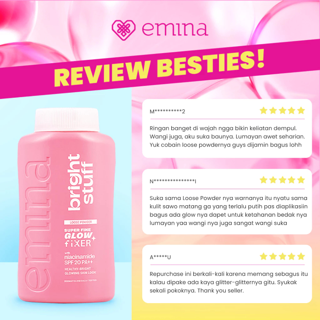 emina bright stuff loose powder 55g | bedak tabur emina bright stuff loose powder 55g | bedak tabur