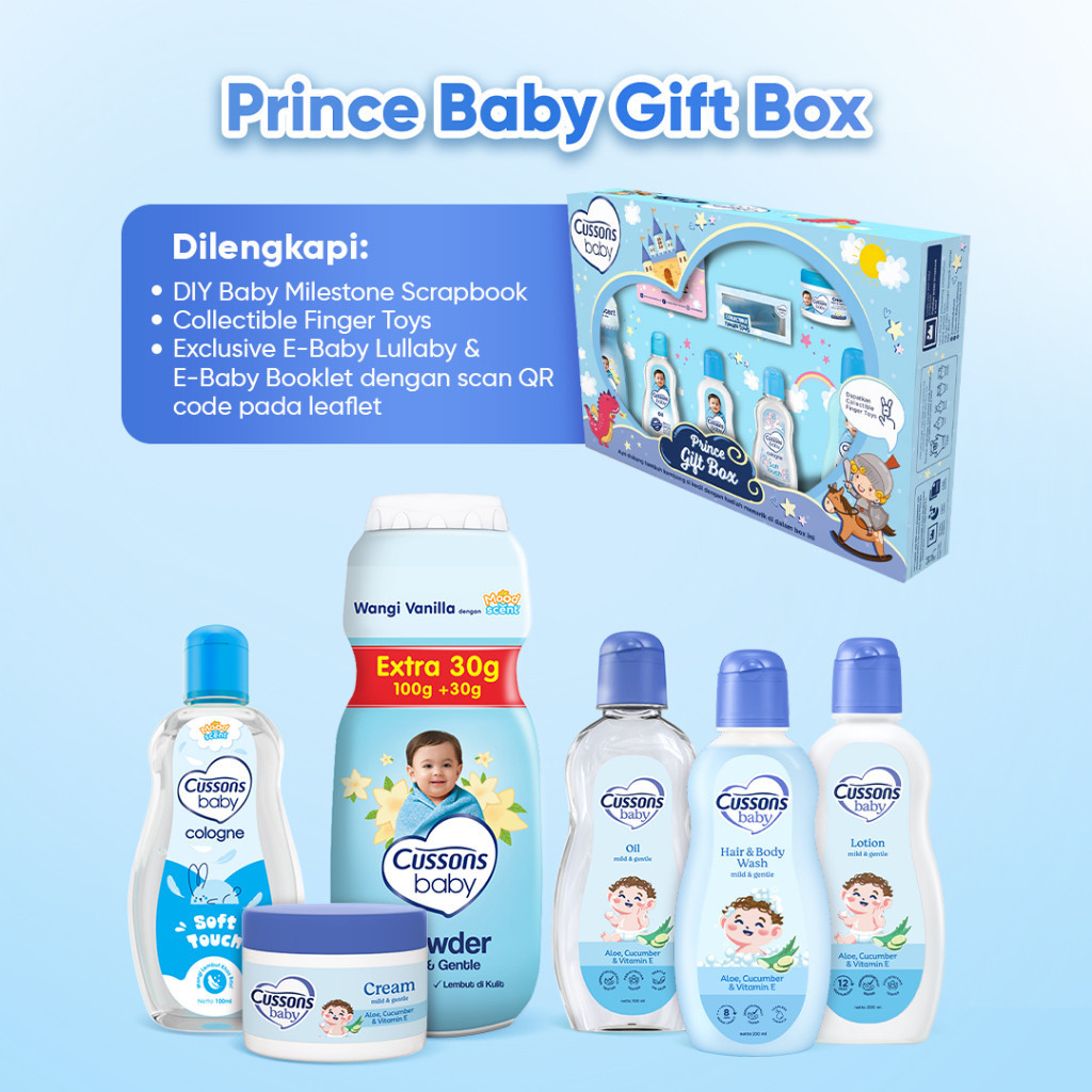 cussons baby gift box prince and princess 6in1/kado bayi cussons baby gift box prince and princess 6in1/kado bayi
