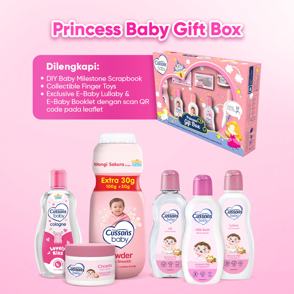 cussons baby gift box prince and princess 6in1/kado bayi cussons baby gift box prince and princess 6in1/kado bayi