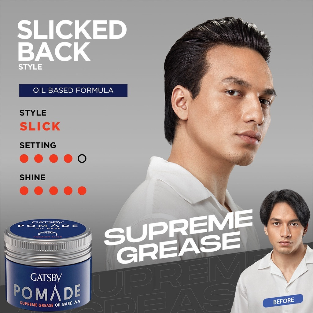 gatsby styling pomade supreme grease 75g/pomade rambut gatsby styling pomade supreme grease 75g/pomade rambut