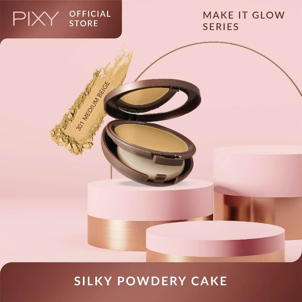 pixy make it glow silky powder 10g/bedak padat pixy make it glow silky powder 10g/bedak padat