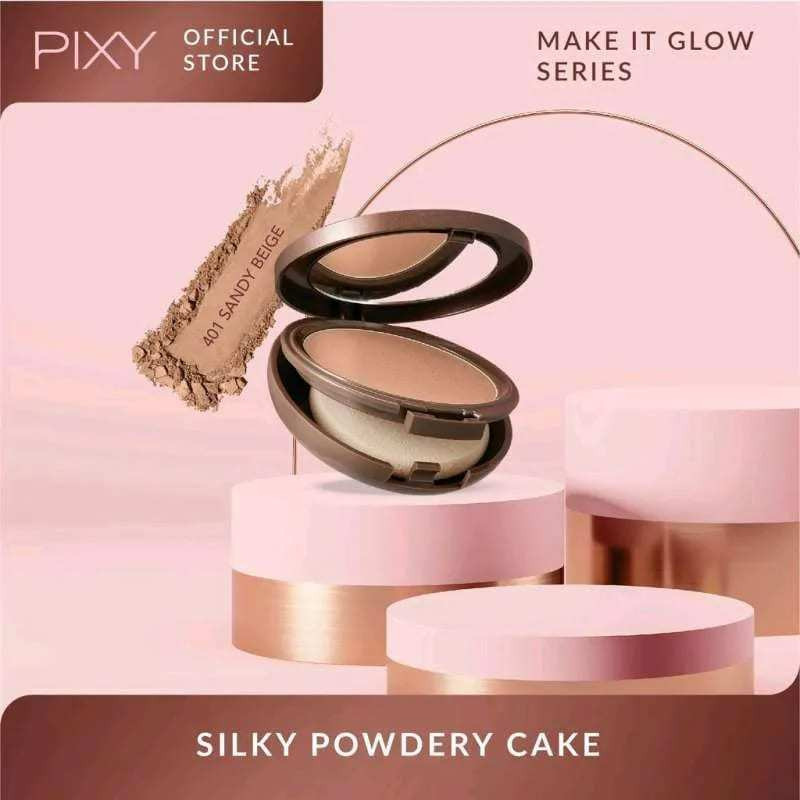 pixy make it glow silky powder 10g/bedak padat pixy make it glow silky powder 10g/bedak padat