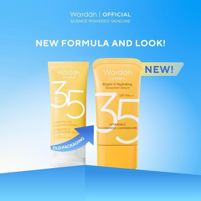 wardah uv shield bright c hydrating sunscreen serum spf 35 pa +++ 40 ml/tabir surya wardah uv shield bright c hydrating sunscreen serum spf 35 pa +++ 40 ml/tabir surya
