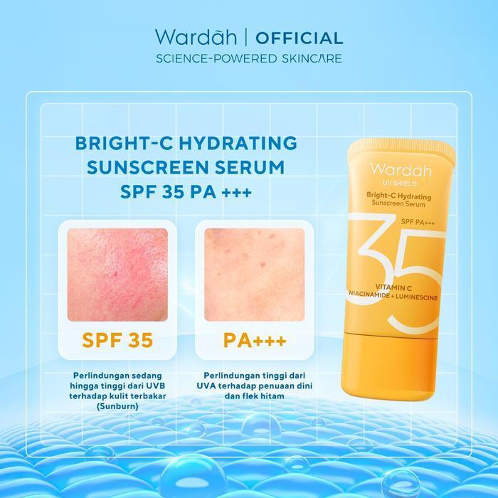 wardah uv shield bright c hydrating sunscreen serum spf 35 pa +++ 40 ml/tabir surya wardah uv shield bright c hydrating sunscreen serum spf 35 pa +++ 40 ml/tabir surya