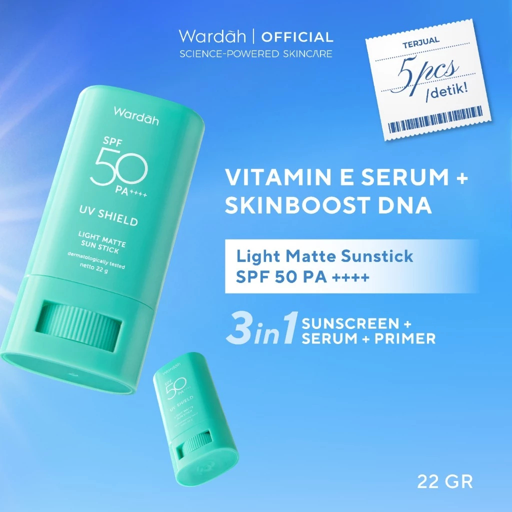 wardah uv shield light matte sun stick spf 50 pa+++ / sunscreen wajah wardah uv shield light matte sun stick spf 50 pa+++ / sunscreen wajah