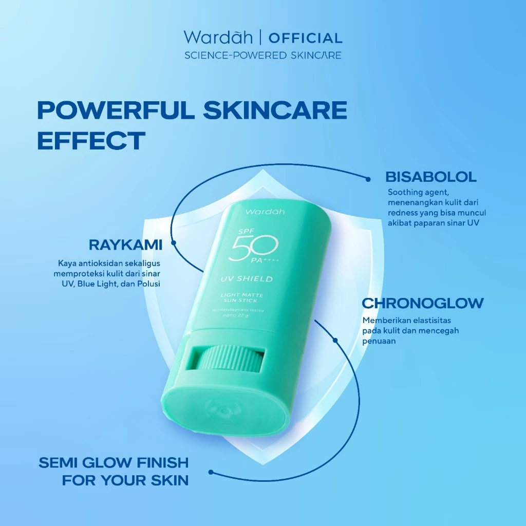 wardah uv shield light matte sun stick spf 50 pa+++ / sunscreen wajah wardah uv shield light matte sun stick spf 50 pa+++ / sunscreen wajah