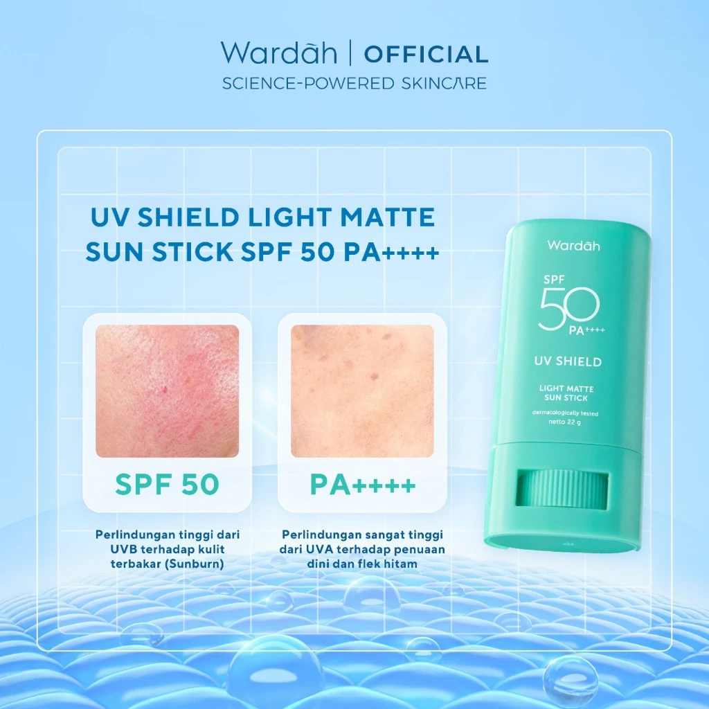 wardah uv shield light matte sun stick spf 50 pa+++ / sunscreen wajah wardah uv shield light matte sun stick spf 50 pa+++ / sunscreen wajah