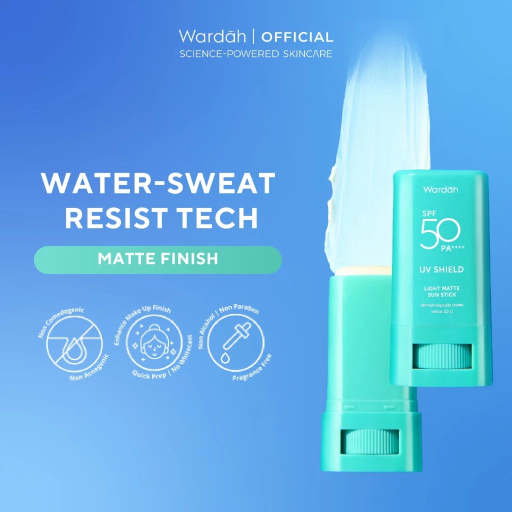 wardah uv shield light matte sun stick spf 50 pa+++ / sunscreen wajah wardah uv shield light matte sun stick spf 50 pa+++ / sunscreen wajah