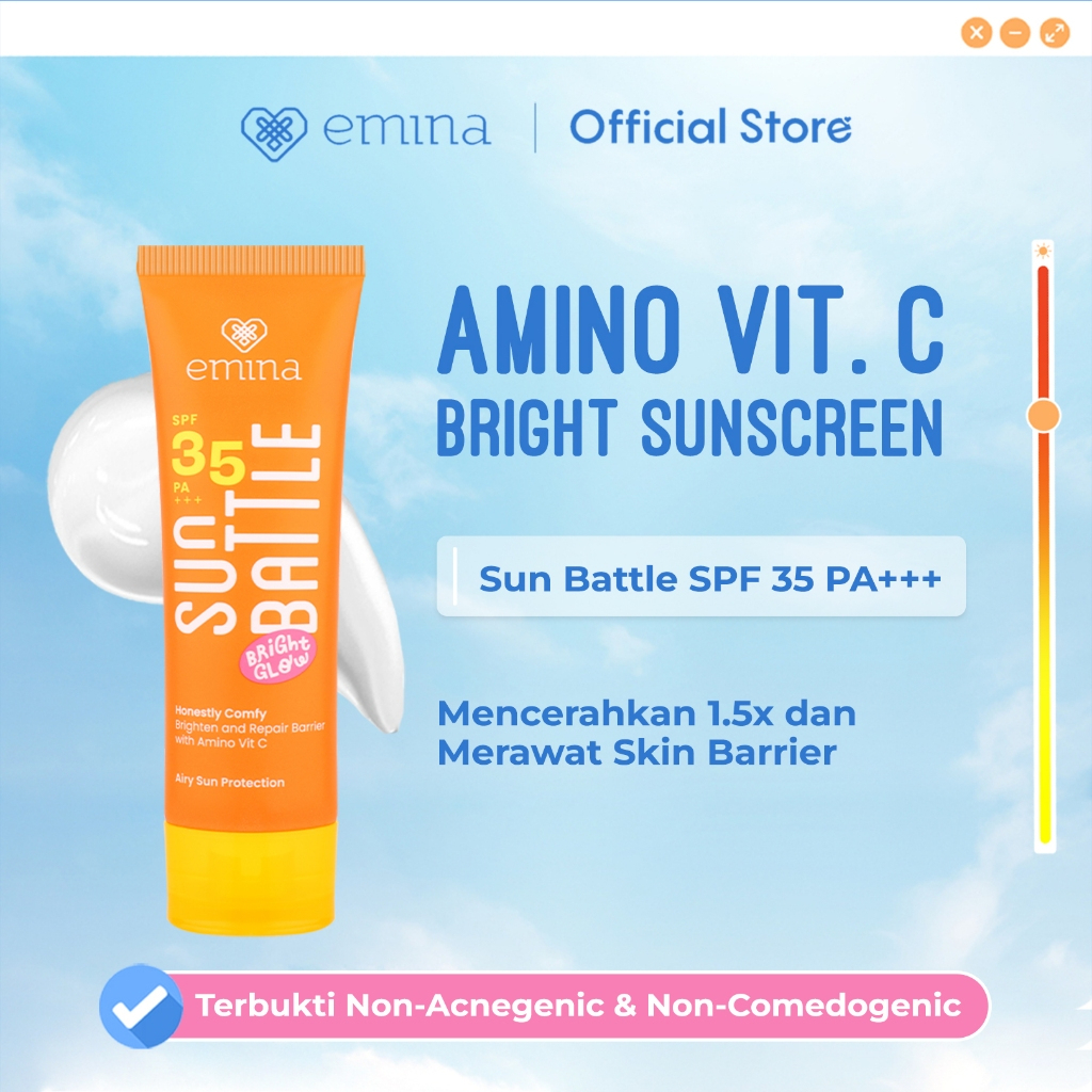 emina sun battle bright glow spf 35 pa+++/tabir surya emina sun battle bright glow spf 35 pa+++/tabir surya